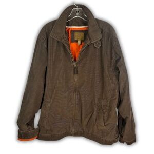 Vintage Rancher Corduroy L Brown Mocha Moose Quilted Barn Farm‎ Chore Jacket